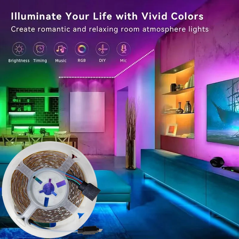 Bluetooth RGB LED Strip Lights – SMD 5050 with APP & Remote Control
