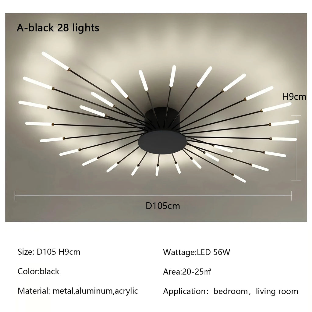 Modern Fireworks LED Ceiling Light – Creative Chandelier for Living & Dining Room
