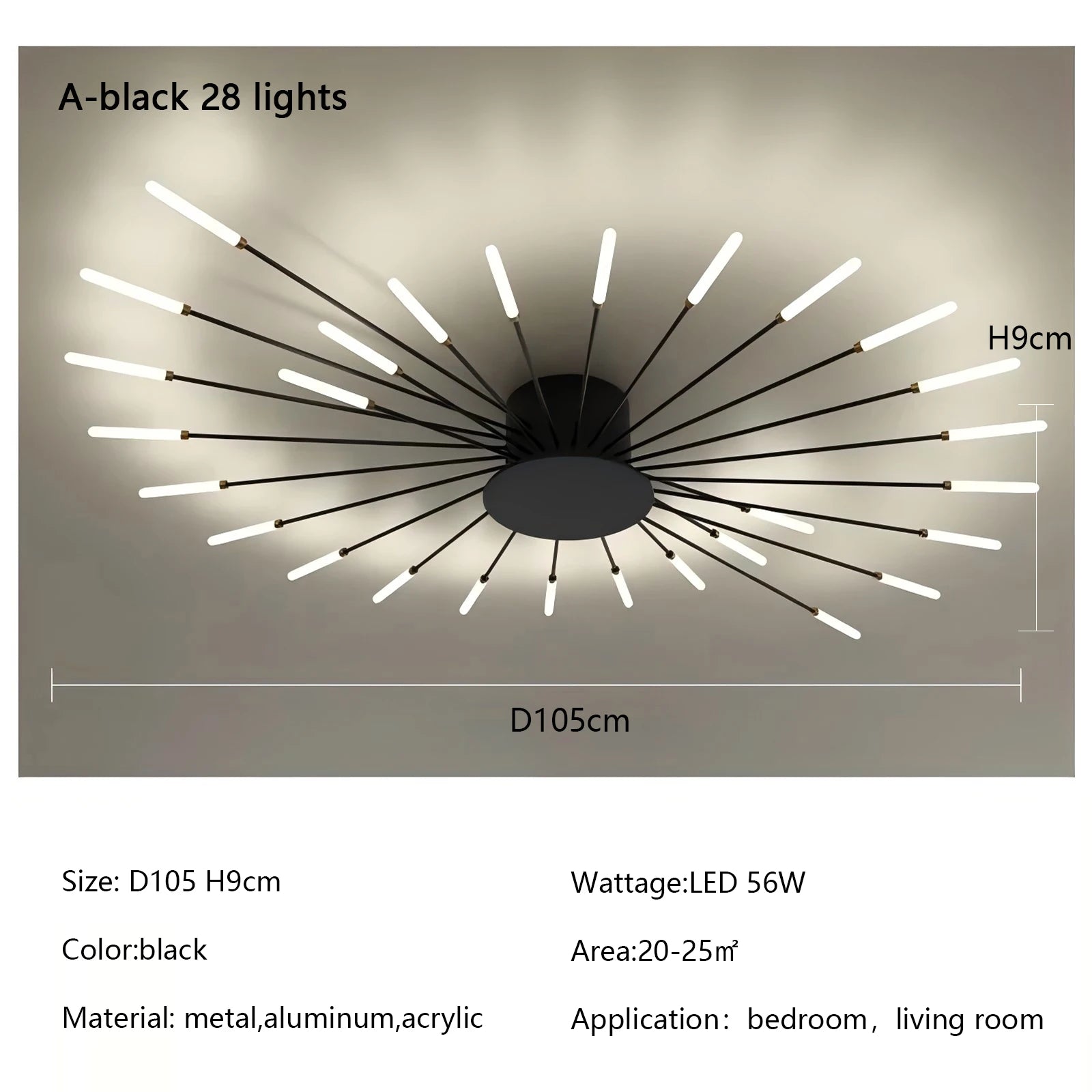 Modern Fireworks LED Ceiling Light – Creative Chandelier for Living & Dining Room