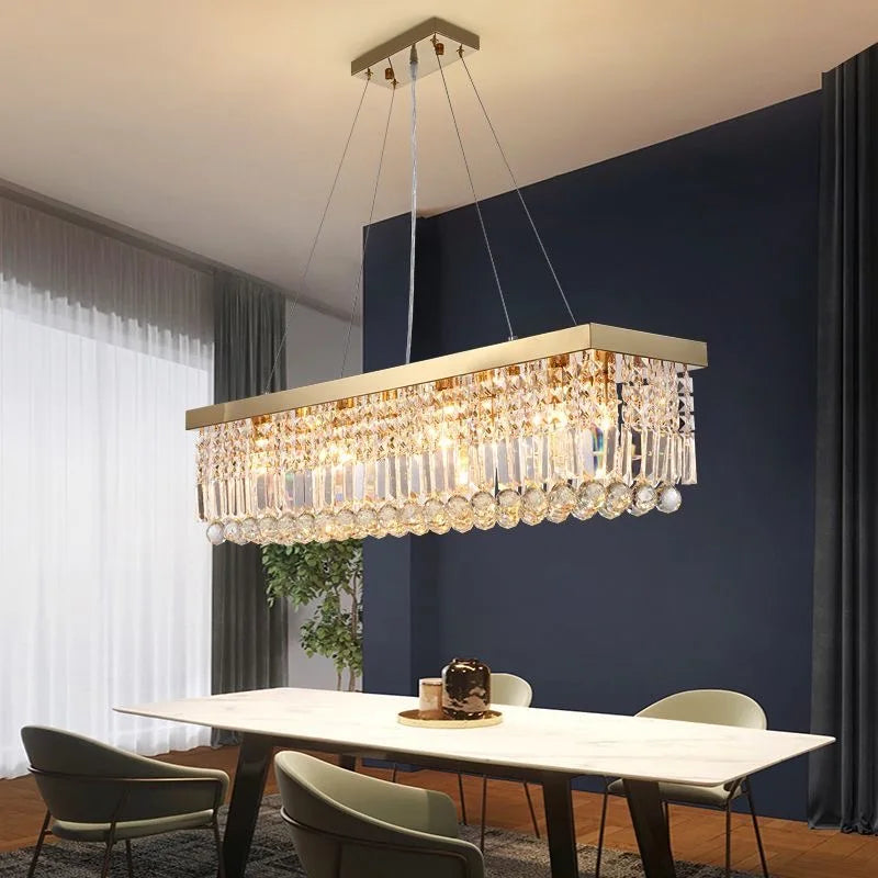 Modern LED Crystal Chandelier – Elegant Pendant Light for Dining Room & Living Room