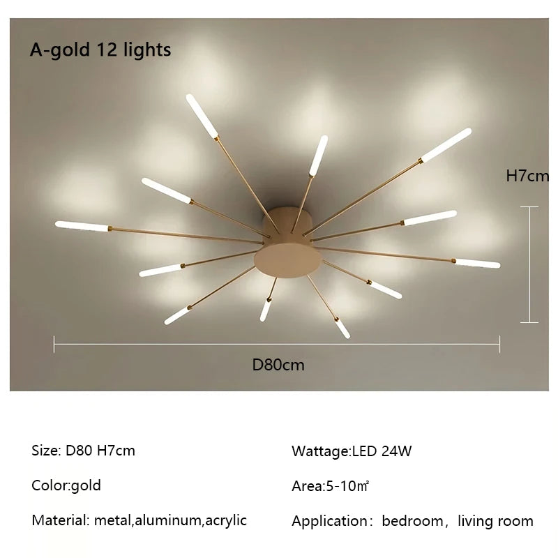Modern Fireworks LED Ceiling Light – Creative Chandelier for Living & Dining Room