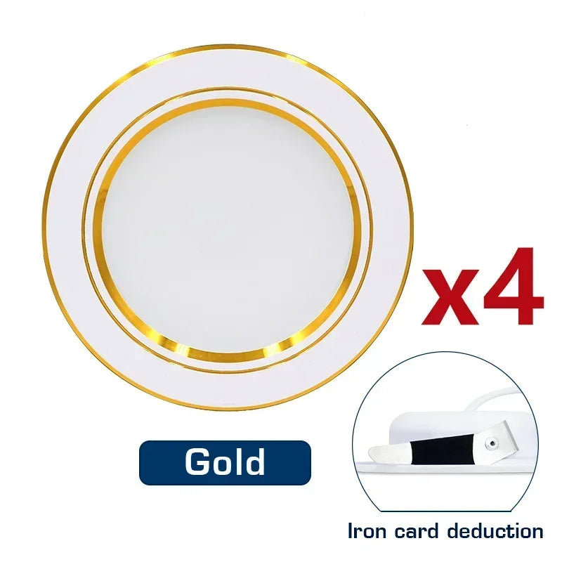 4PCS LED Ceiling Lamps – Recessed Downlight Panels (5W–18W)