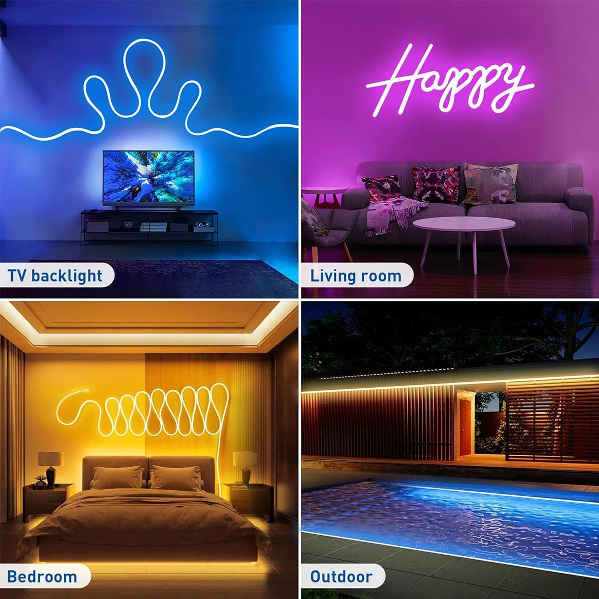 5V RGB Neon Strip Light – USB Powered, Waterproof & Bluetooth Control