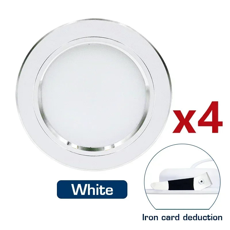 4PCS LED Ceiling Lamps – Recessed Downlight Panels (5W–18W)