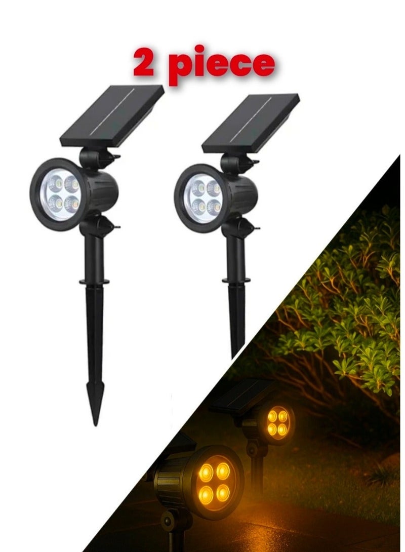 الثريات كشاف شمسي للحديقة 30 واط LED قوي جداً مقاوم للماء – مصباح إنارة خارجية بالطاقة الشمسية للممرات والساحات والحدائق والديكور الخارجي (قطعتين)