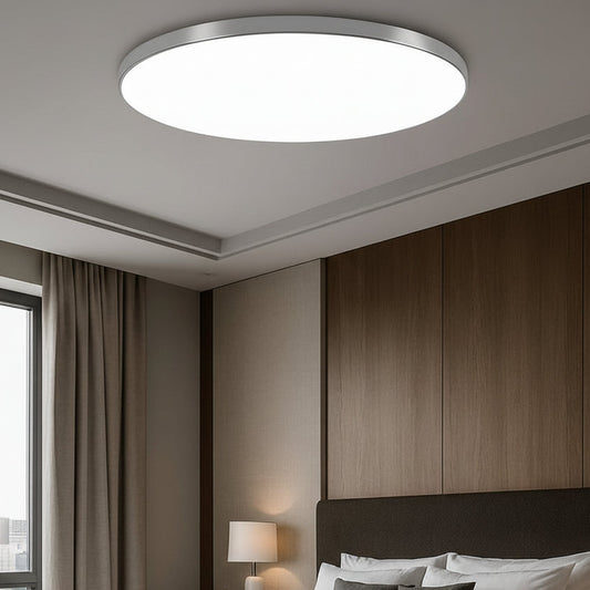 Modern Round LED Ceiling Light – silver & Bright Lighting |  LED مصباح سقف فضي دائري مودرن  إضاءة  بتصميم أنيق