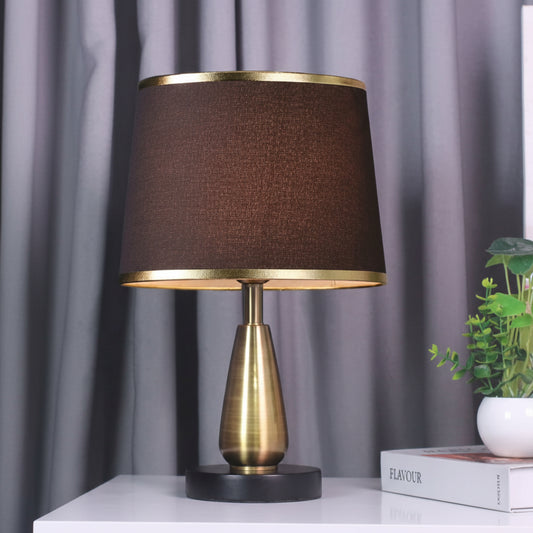 Modern Table Lamp Gold Base Dark Shade | مصباح طاولة مودرن بقاعدة ذهبية وغطاء داكن فاخر