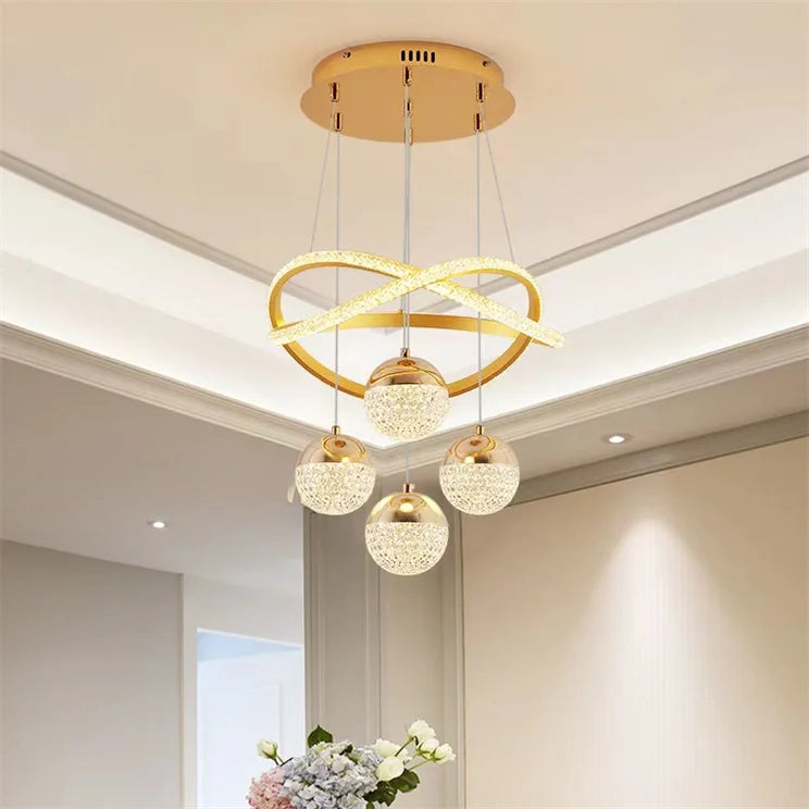 Chandelier modern  LED with luxurious design. designed with elegant golden rings and soft LED lighting in 3 colors giving the place warm and luxurious glow. ideal for the living room and dining room ,with remote control. (Golden color)