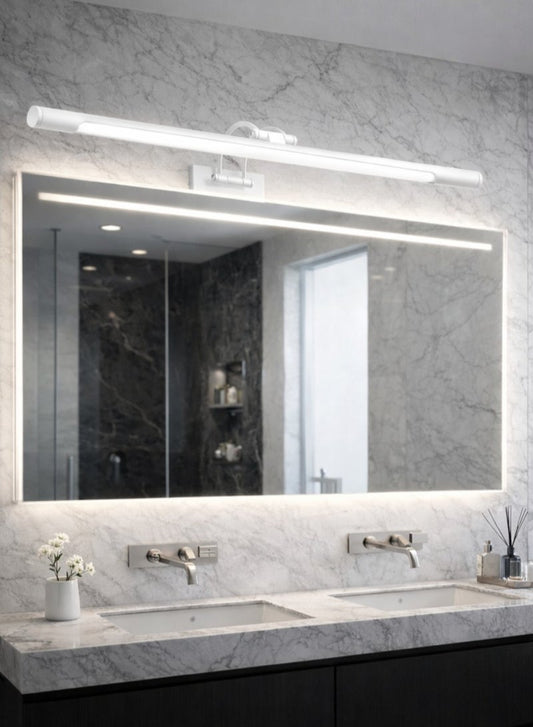 الثريات مصباح حائط LED مودرن 15W بثلاثة ألوان إضاءة – إضاءة حمام وديكور داخلي 60 سم – أبيض